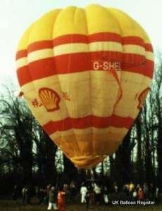 G-SHEL hot air balloon, a Cameron O-56, added to the archive 7 September 2026. Photograph by Mel Kirby