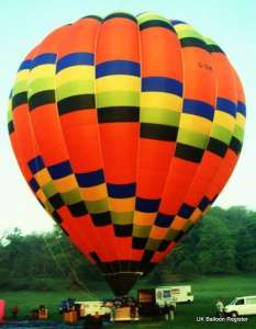 G-SIMI hot air balloon, a Cameron A-315, added to the archive 7 September 2026. Photograph by Mel Kirby