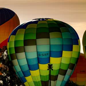 G-SIXP hot air balloon, a Cameron SPORT-90, seen at Arrow, Warwickshire, United Kingdom on 30 May 2026. Photograph by Dave