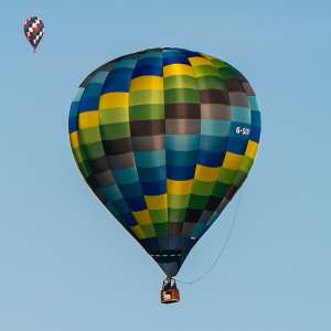 G-SIXP hot air balloon, a Cameron SPORT-90, seen at Horningsham, Wiltshire, United Kingdom on 14 September 2019. Photograph by Dave