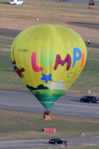 G-SMMF hot air balloon, a Lindstrand HOT AIR Balloons LBL 77A. Photograph by G Bann
