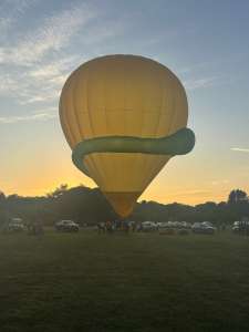 Snake hot air balloon G-SNKE, an Ultramagic M-90 (animals), seen at Bath and North East Somerset, England, United Kingdom on 9 July 2026. Photograph by R0nN1e