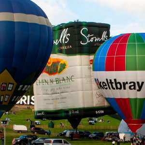 Wine hot air balloon G-STOW, a Cameron Wine BOX-90 (stowells)