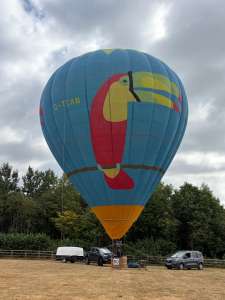 G-TCAN hot air balloon, a Thunder AND Colt Colt 69A, seen at Ruyton-XI-Towns, Shropshire, United Kingdom on 19 July 2026. Photograph by JakeRBT
