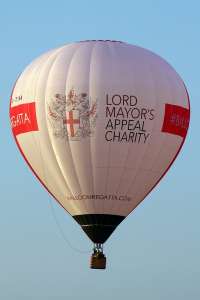 G-TLMA hot air balloon, a Lindstrand Technologies LTL Series 1-105. Photograph by G Bann