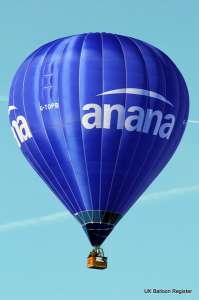 Anana hot air balloon G-TOPB, a Cameron Z-140, added to the archive 7 September 2026. Photograph by Balloon Spotters Archive