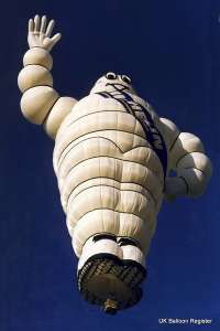 G-TRED hot air balloon, a Cameron Balloons Colt BIBENDUM-110. Photograph by Sandy Mitchell