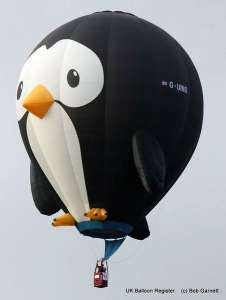 Penguin hot air balloon G-UINS, an Ultramagic B-70 (animals). Photograph by Bob Garnett