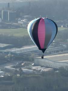 G-UMBS hot air balloon, a Butter CA AND Butter EA Solo Aerostatics DE-12/70. Photograph by Dave