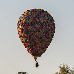 Up hot air balloon G-UPOI, a Cameron TR-84 S1, seen at Horningsham, Wiltshire, United Kingdom on 14 September 2019. Photograph by Dave