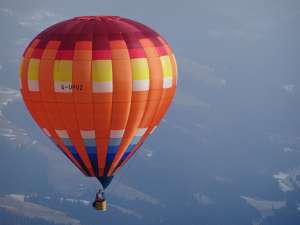 G-UPUZ hot air balloon, a Lindstrand Balloons LBL 120A, seen at Sillian, Bezirk Lienz, Austria on 13 January 2016. Photograph by brad-ox