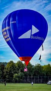 Uwe hot air balloon G-UWEB, a Cameron Z-120 (university), seen at Widcombe, Bath and North East Somerset, United Kingdom on 27 June 2026. Photograph by Dave