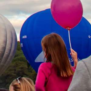 Uwe hot air balloon G-UWEB, a Cameron Z-120 (university), seen at Leigh Woods, North Somerset, United Kingdom on 9 August 2015. Photograph by Dave