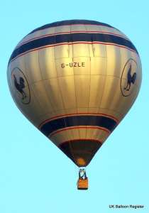 G-UZLE hot air balloon, added to the archive 27 August 2026. Photograph by Kevin Boon