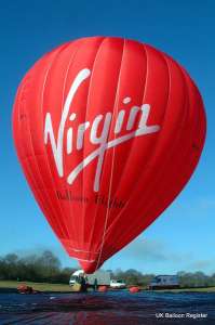 G-VBFX hot air balloon, a Cameron Z-400. Photograph by Virgin Balloon Flights