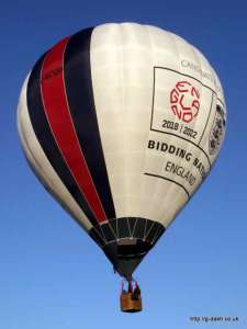 G-WCUP hot air balloon, a Cameron Z-77. Photograph by G Bann