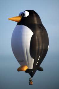 G-WINZ hot air balloon, a Lindstrand Technologies LTL Series Special - Penguin. Photograph by G Bann