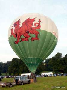 Wales hot air balloon G-WYNT, a Cameron N-56 (dragon). Photograph by Pat Whymer