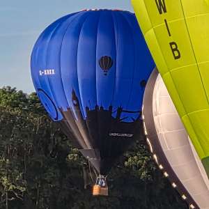 G-XBXX hot air balloon, a Lindstrand Technologies LTL Series 1-90, seen at Arrow, Warwickshire, United Kingdom on 30 May 2026. Photograph by Dave