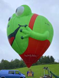 Frog hot air balloon G-ZABA, a Balony Kubicek SPOL. S R.O. BB26E (animals). Photograph by G Bann