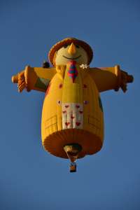 Smiley The Scarecrow hot air balloon N315LL, seen at Leigh Woods, North Somerset, United Kingdom on 7 August 2026. Photograph by Dave