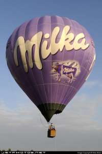 Milka hot air balloon OE-AZM. Photograph by Greyson