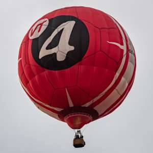 Football hot air balloon OE-RNF. Photograph by Dave