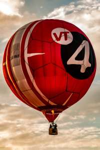 OE-RNF hot air balloon, seen at Northampton, West Northamptonshire, United Kingdom on 16 August 2026. Photograph by Dave