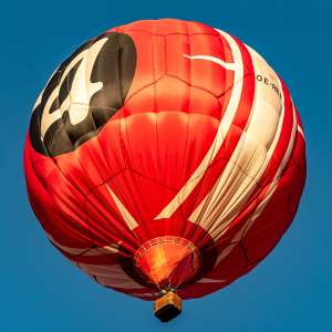 Football hot air balloon OE-RNF, seen at Leigh Woods, North Somerset, United Kingdom on 7 August 2026. Photograph by Dave