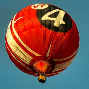 Football hot air balloon OE-RNF, seen at Arrow, Warwickshire, United Kingdom on 30 May 2026. Photograph by Dave