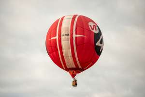 Football hot air balloon OE-RNF, seen at Horningsham, Wiltshire, United Kingdom on 11 September 2026. Photograph by Dave