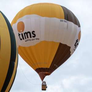 Tims hot air balloon OO-BNT. Photograph by Dave