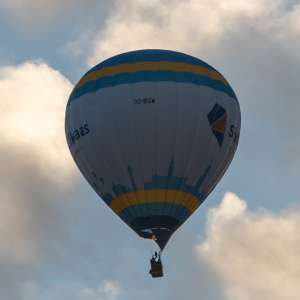 OO-BSW hot air balloon, seen at Leigh Woods, North Somerset, United Kingdom on 9 August 2026. Photograph by Dave