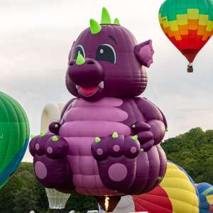 Dragon hot air balloon PH-MAM, seen at Arrow, Warwickshire, United Kingdom on 30 May 2026. Photograph by Dave